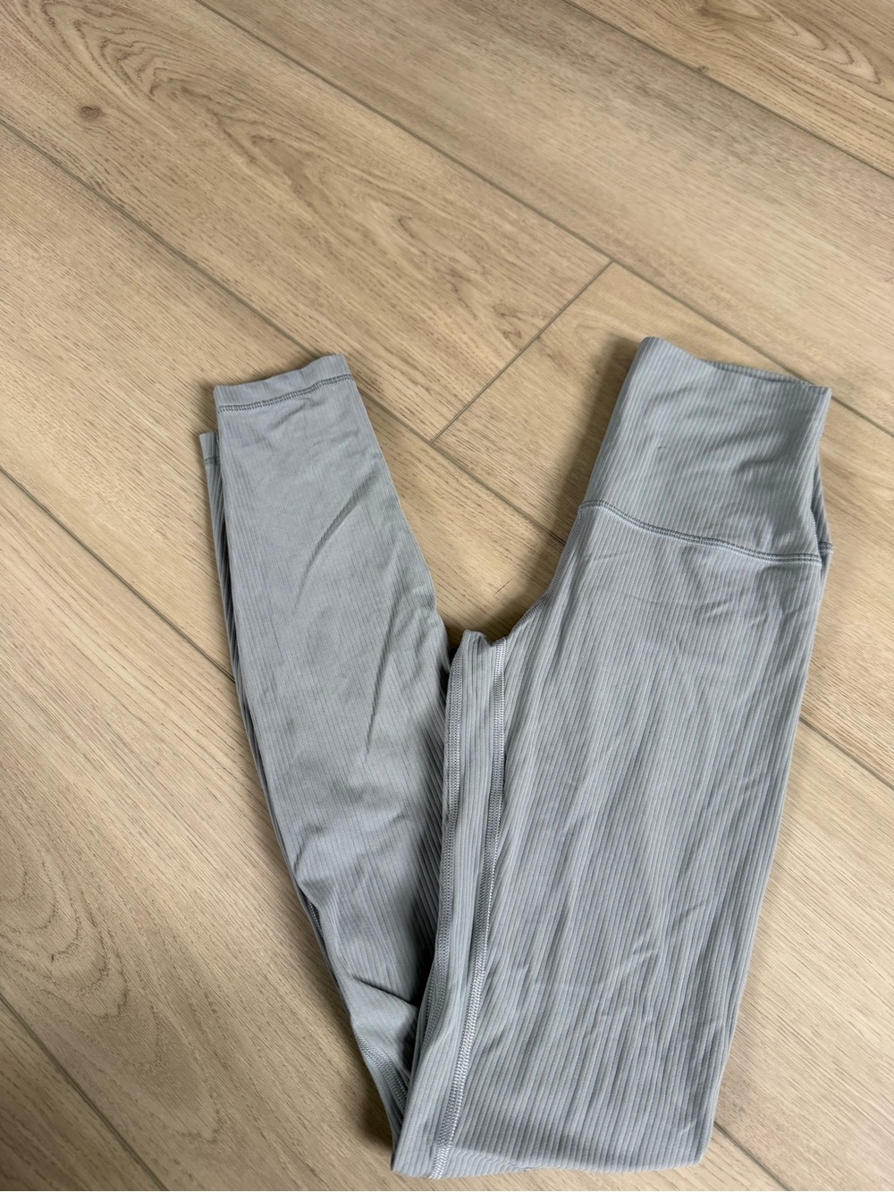 lululemon Light Blue/Gray Ribbed Align Leggings